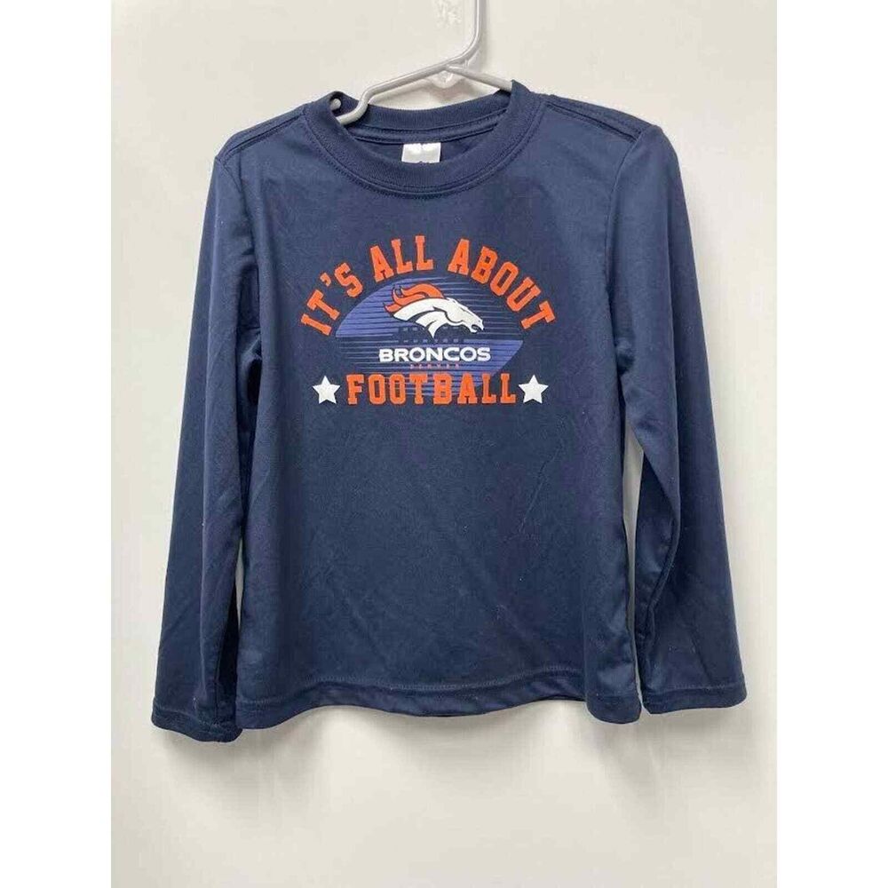 Denver Broncos Football Long Sleeved NFL Team Apparel Navy Blue 4T